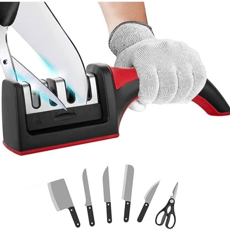 3-Stage Kitchen Knife Sharpener | Multifunctional Diamond Sharpening Tool