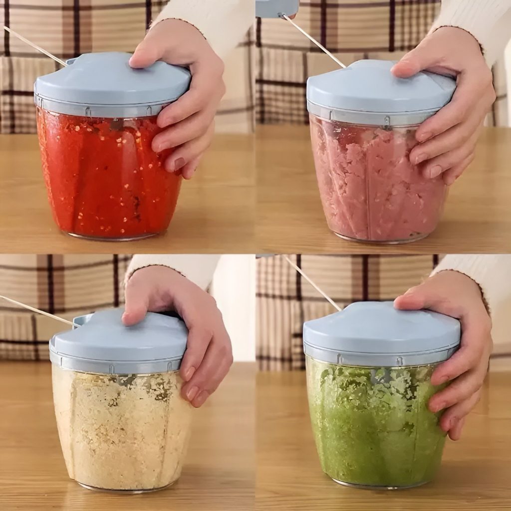 5-Blade Manual Vegetable Chopper – Hand Pull Food Cutter & Dicer
