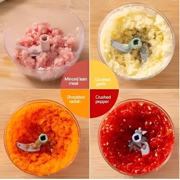 5-Blade Manual Vegetable Chopper – Hand Pull Food Cutter & Dicer