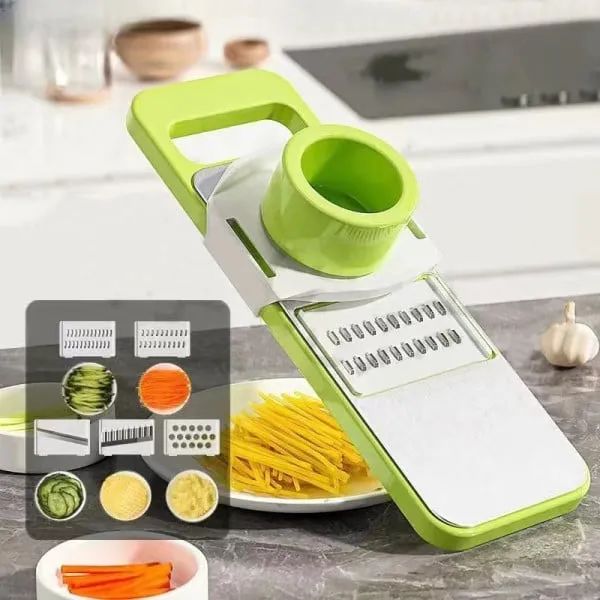 5-in-1 Vegetable Cutter & Grater | Multifunctional Stainless Steel Kitchen Slicer | Random color