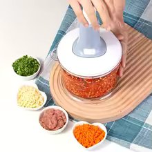 Manual Hand Push Food Chopper | Multifunction Vegetable, Meat & Mixer Grinder 1.5L