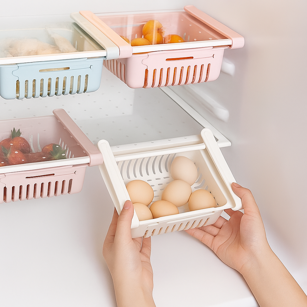 Expandable Fridge Basket for Multipurpose Storage - Random color