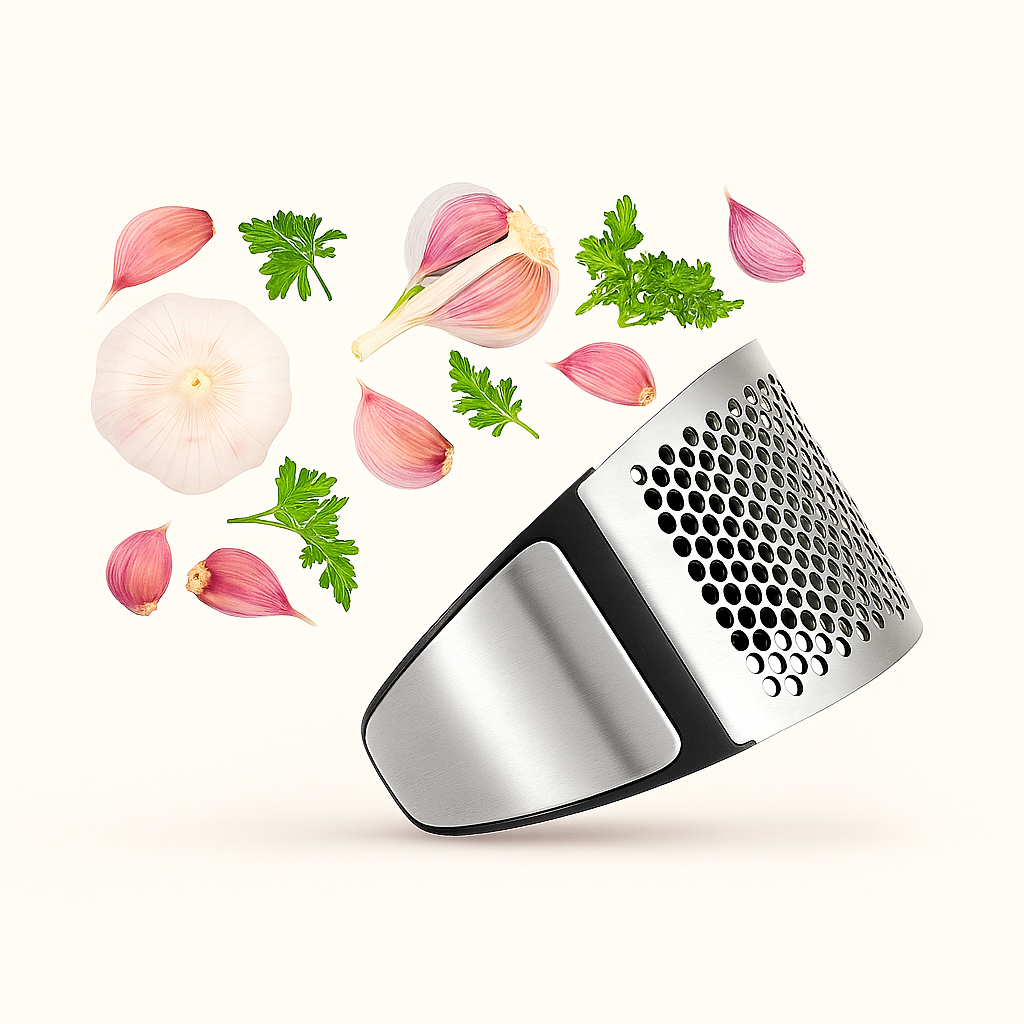 Stainless Steel Garlic Press & Ginger Crusher