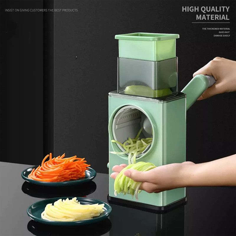 3-in-1 Manual Vegetable Slicer & Cheese Grater | Multifunctional Rotary Chopper & Peeler