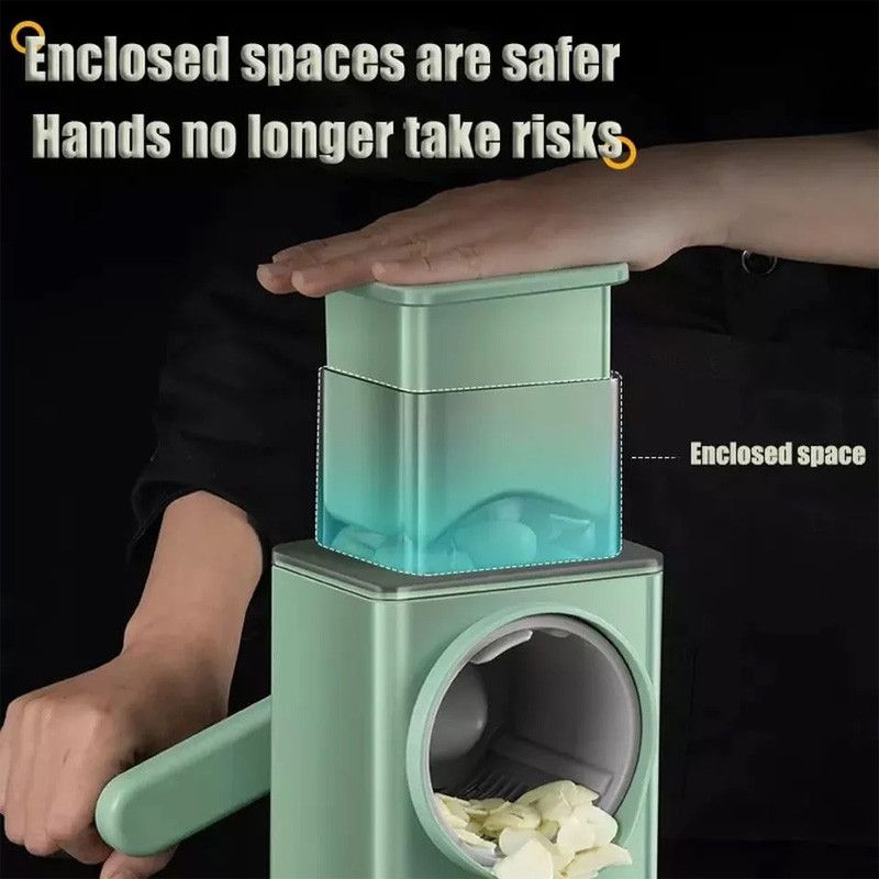 3-in-1 Manual Vegetable Slicer & Cheese Grater | Multifunctional Rotary Chopper & Peeler