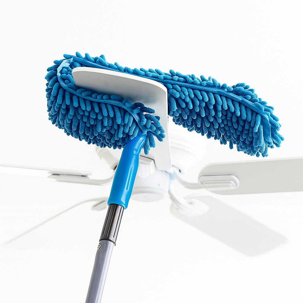 Telescopic Microfiber Duster with Flexible Head | Stainless Steel Handle for Fan & Ceiling Cleaning