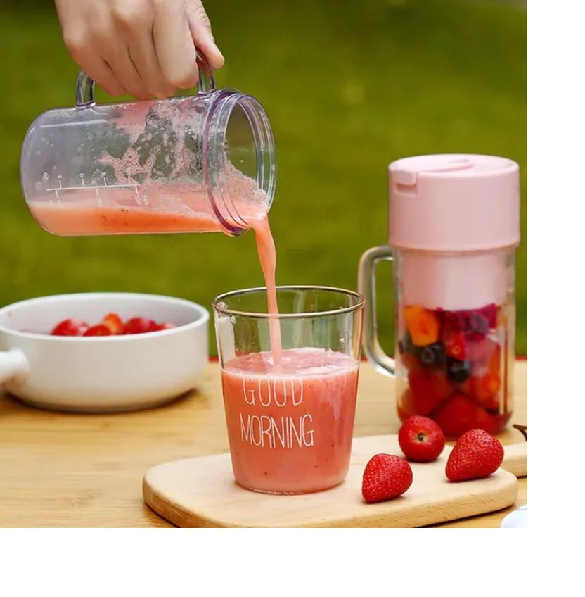 Portable USB Juicer Blender 500ml | Rechargeable Fruit Juice Maker Cup with Straw