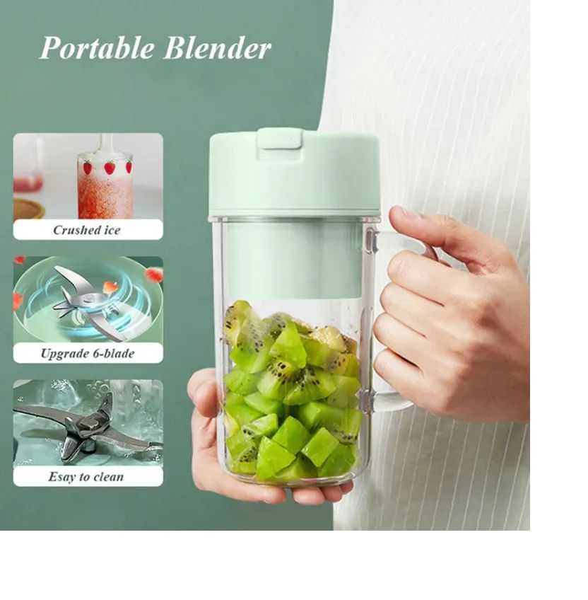 Portable USB Juicer Blender 500ml | Rechargeable Fruit Juice Maker Cup with Straw