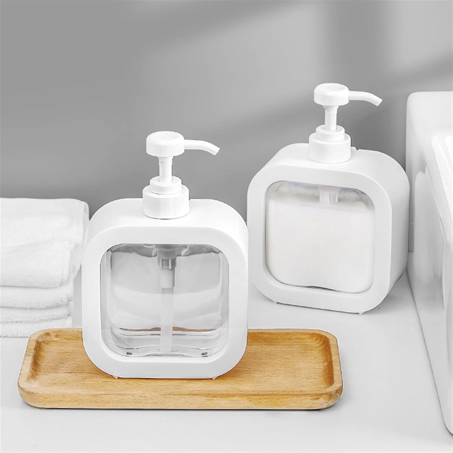 Refillable Soap Dispenser Pump Bottle 500ml for Kitchen & Bathroom