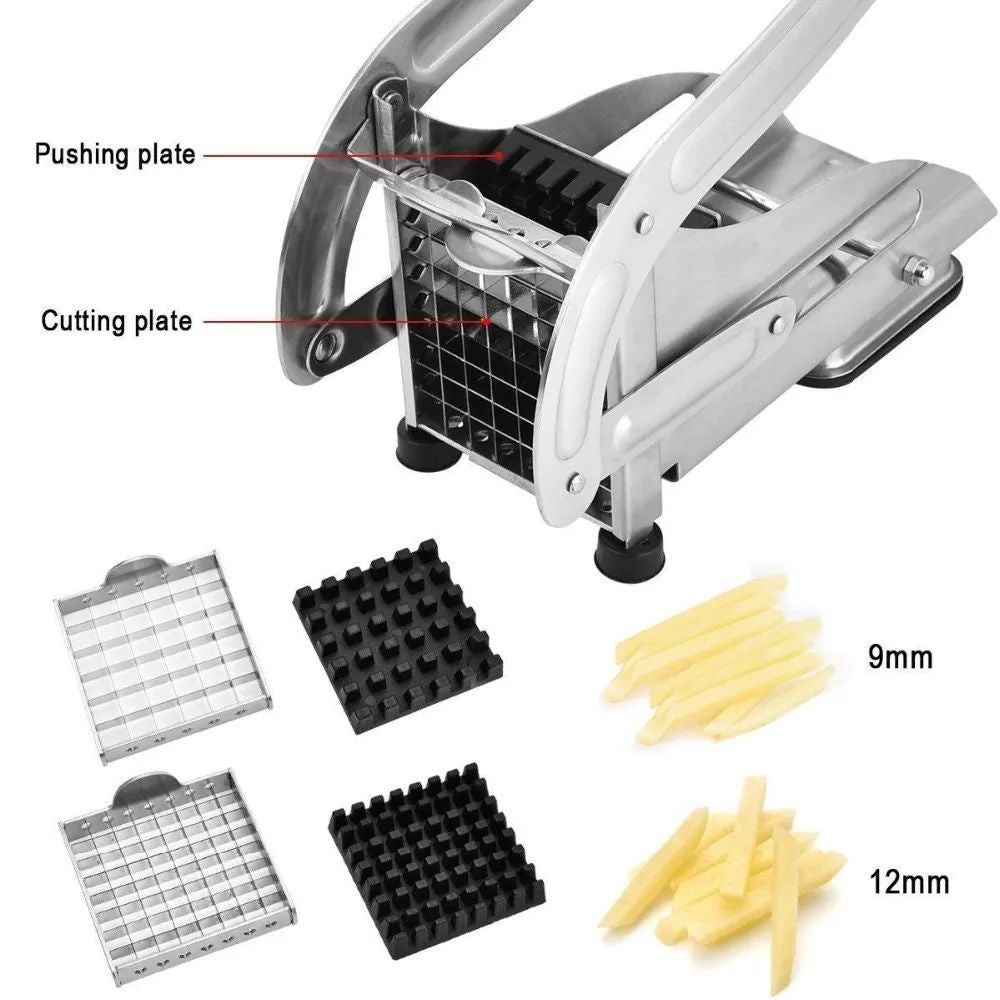 Stainless Steel Potato Cutter | French Fry & Vegetable Slicer Chipper