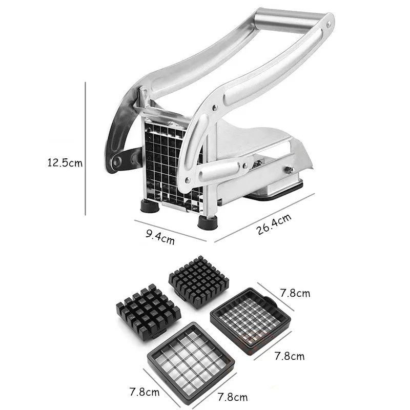 Stainless Steel Potato Cutter | French Fry & Vegetable Slicer Chipper