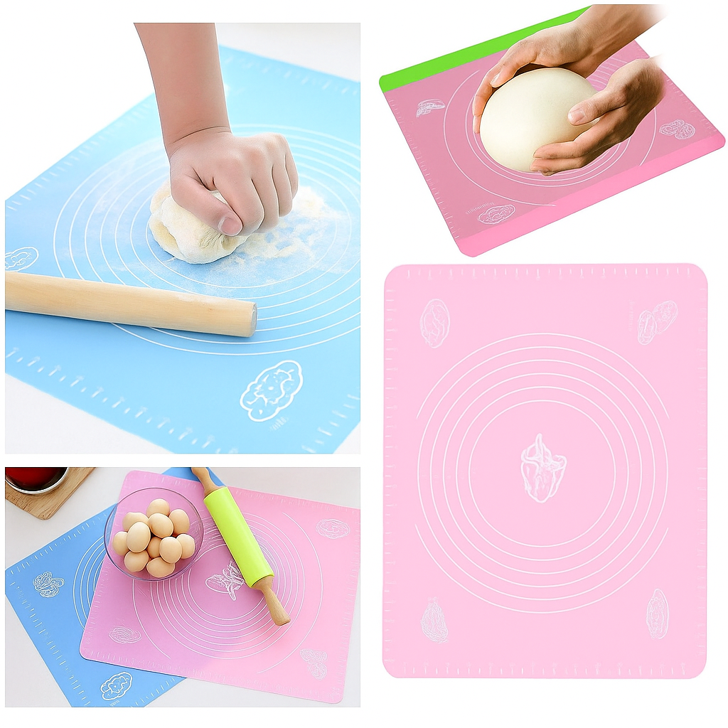 Non-Stick Silicone Baking Mat with Measurements | Heat Resistant Dough & Roti Rolling Pad