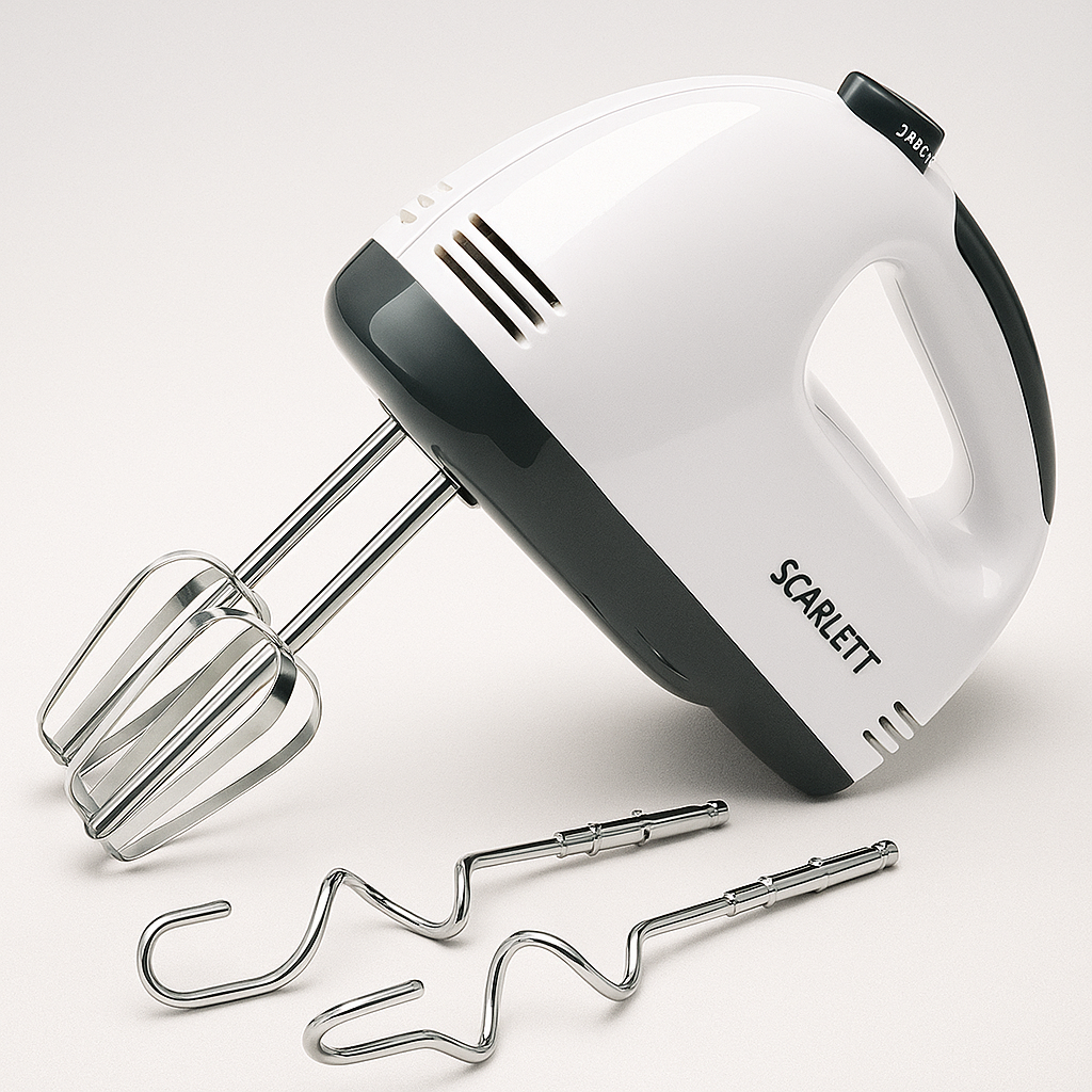 Scarlett 7-Speed Electric Hand Mixer with Beaters & Dough Hooks