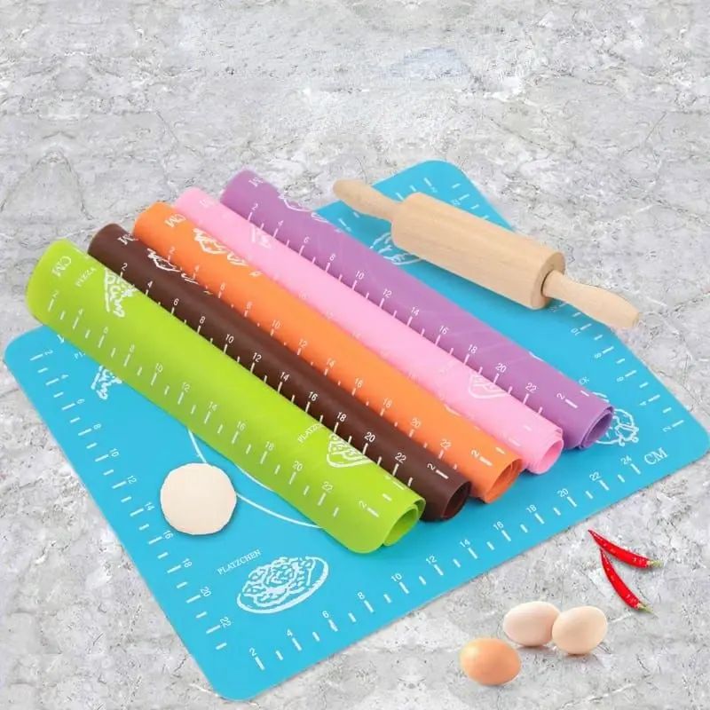 Non-Stick Silicone Baking Mat with Measurements | Heat Resistant Dough & Roti Rolling Pad
