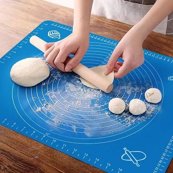 Non-Stick Silicone Baking Mat with Measurements | Heat Resistant Dough & Roti Rolling Pad