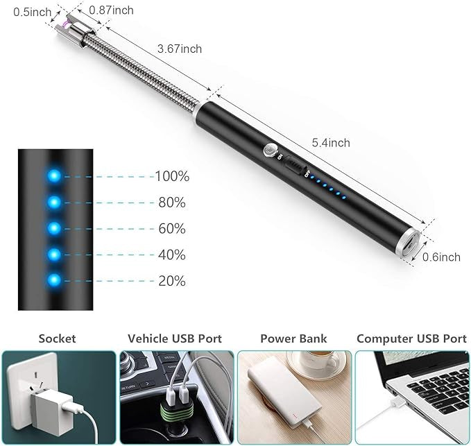 USB Rechargeable Arc Lighter | 360° Flexible Electric Candle & Stove Igniter