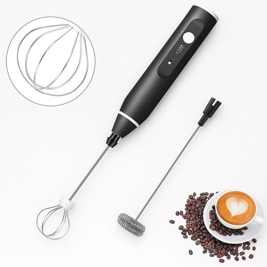 Rechargeable Electric Coffee Frother & Handheld Egg Beater – High-Speed USB Mixer