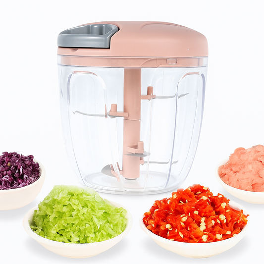 5-Blade Manual Vegetable Chopper – Hand Pull Food Cutter & Dicer