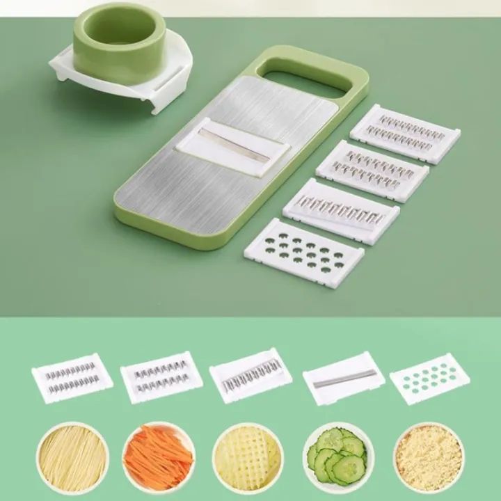 5-in-1 Vegetable Cutter & Grater | Multifunctional Stainless Steel Kitchen Slicer | Random color