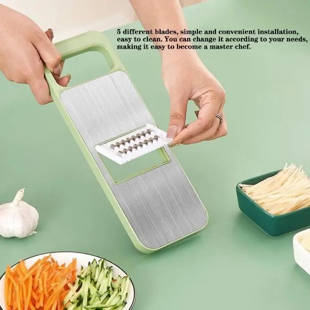 5-in-1 Vegetable Cutter & Grater | Multifunctional Stainless Steel Kitchen Slicer | Random color