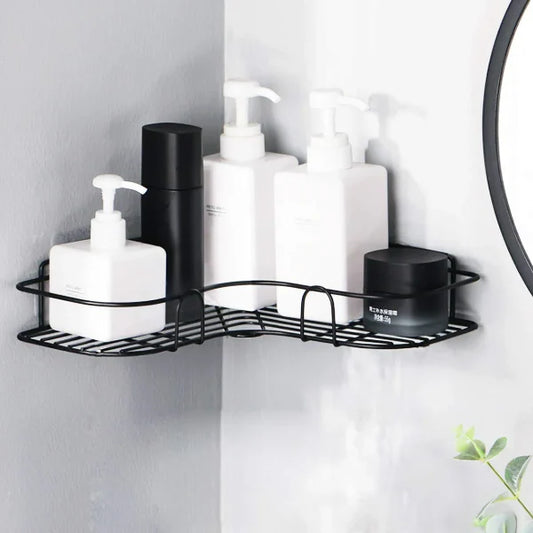 Iron Corner Shower Shelf – Punch-Free Bathroom & Kitchen Storage Rack