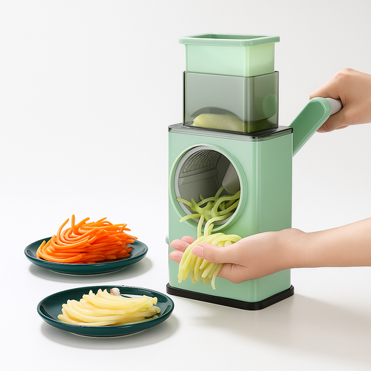 3-in-1 Manual Vegetable Slicer & Cheese Grater | Multifunctional Rotary Chopper & Peeler