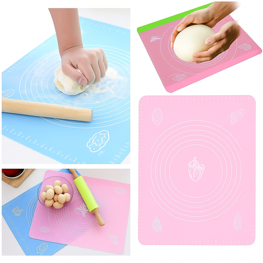 Non-Stick Silicone Baking Mat with Measurements | Heat Resistant Dough & Roti Rolling Pad