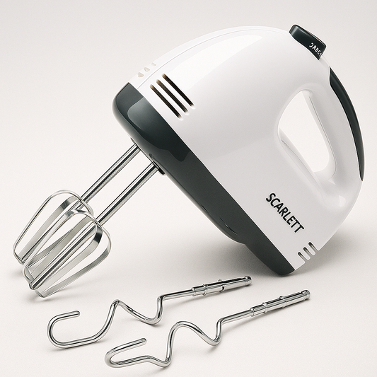 Scarlett 7-Speed Electric Hand Mixer with Beaters & Dough Hooks