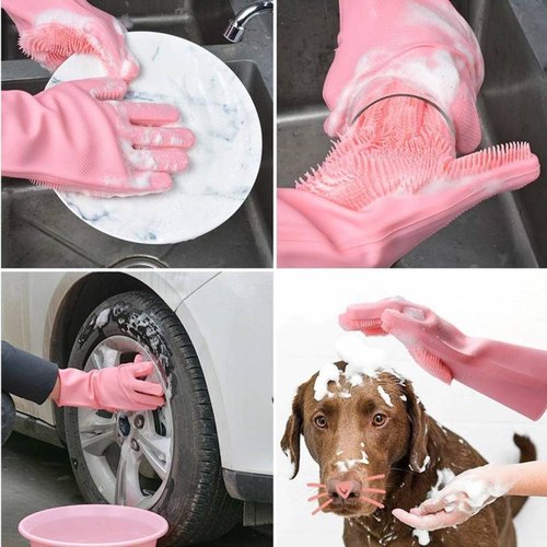 Silicone Washing Gloves | Waterproof, Heat-Resistant & Multi-Purpose Cleaning Gloves